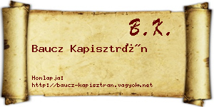 Baucz Kapisztrán névjegykártya
